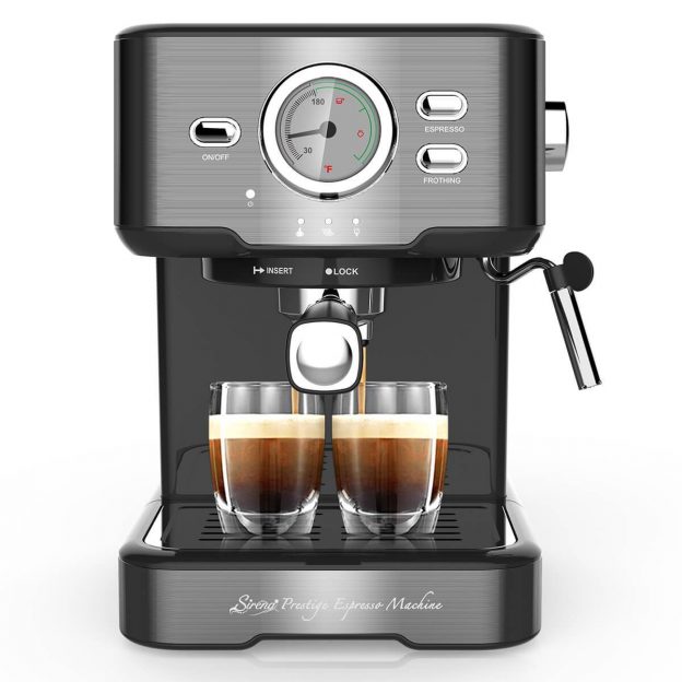 Sirena Prestige Espresso Machine, 15 Bar Espresso and Cappuccino Maker