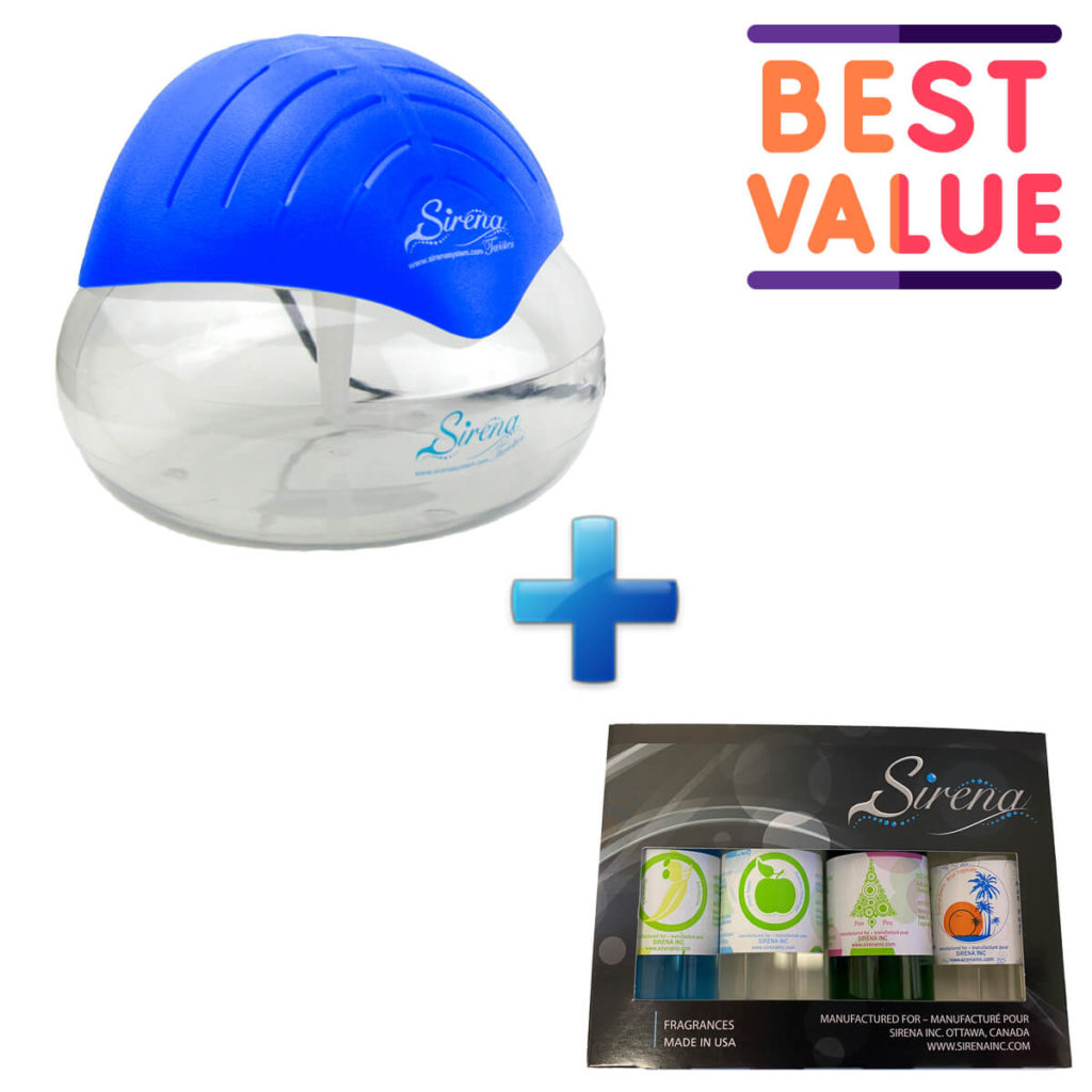 Sirena Twister (Blue) + Sirena Fragrance Pack (BUNDLE) package contents