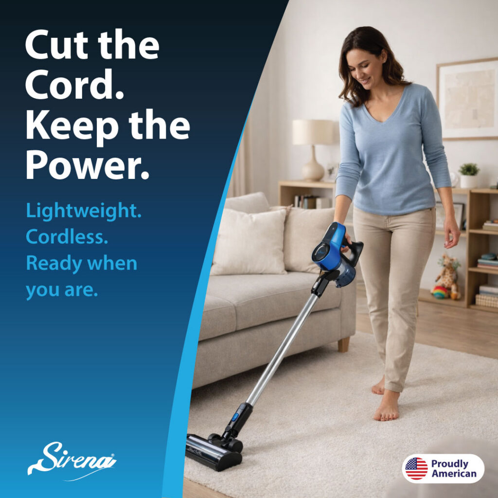 Sirena ProFlex cordless vacuum ready for everyday carpet cleaning
