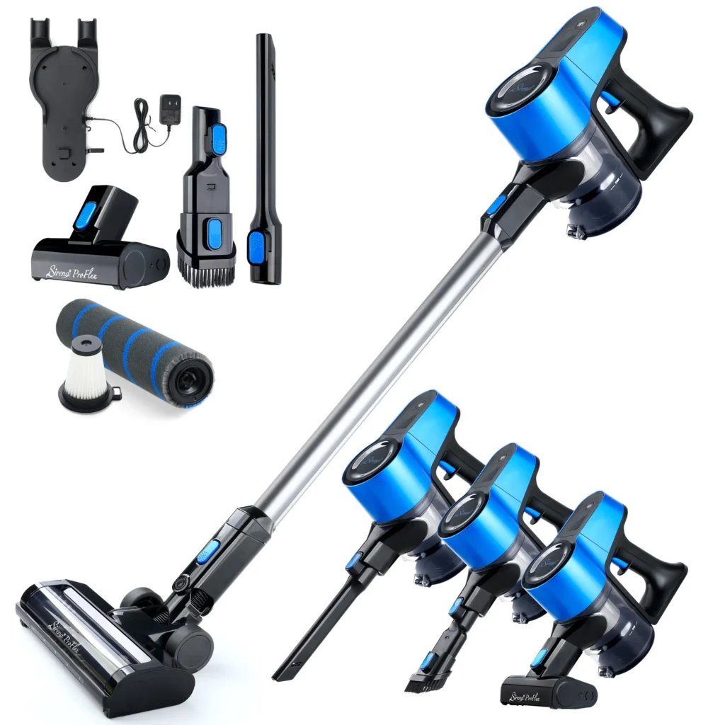 Sirena ProFlex cordless vacuum with attachments filter and charging station