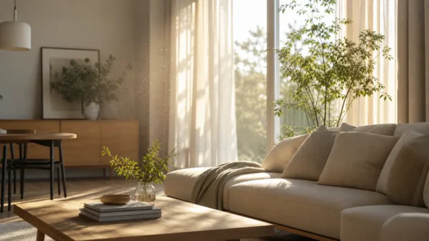 Sunlit living room for an air purifier vs air ionizer guide