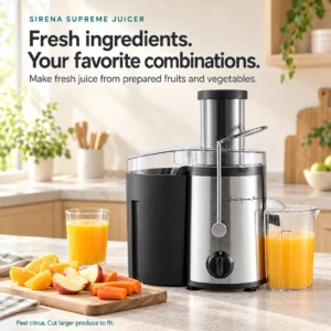 Sirena Supreme Juicer: Fresh juice with prepared ingredients
