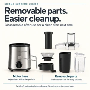 Sirena Supreme Juicer: Cleaning and care