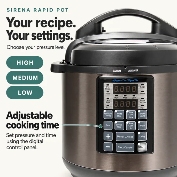 Sirena Rapid Pot: Adjustable pressure and time