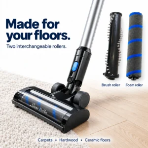 Sirena ProFlex for carpets, hardwood and ceramic floors with brush and foam rollers