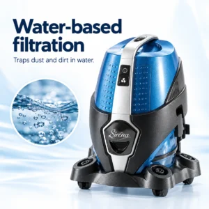 Sirena water-based filtration traps dust and dirt in water
