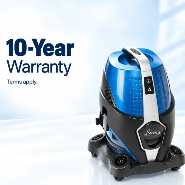 Sirena new water vacuum cleaner: 10-year warranty, terms apply